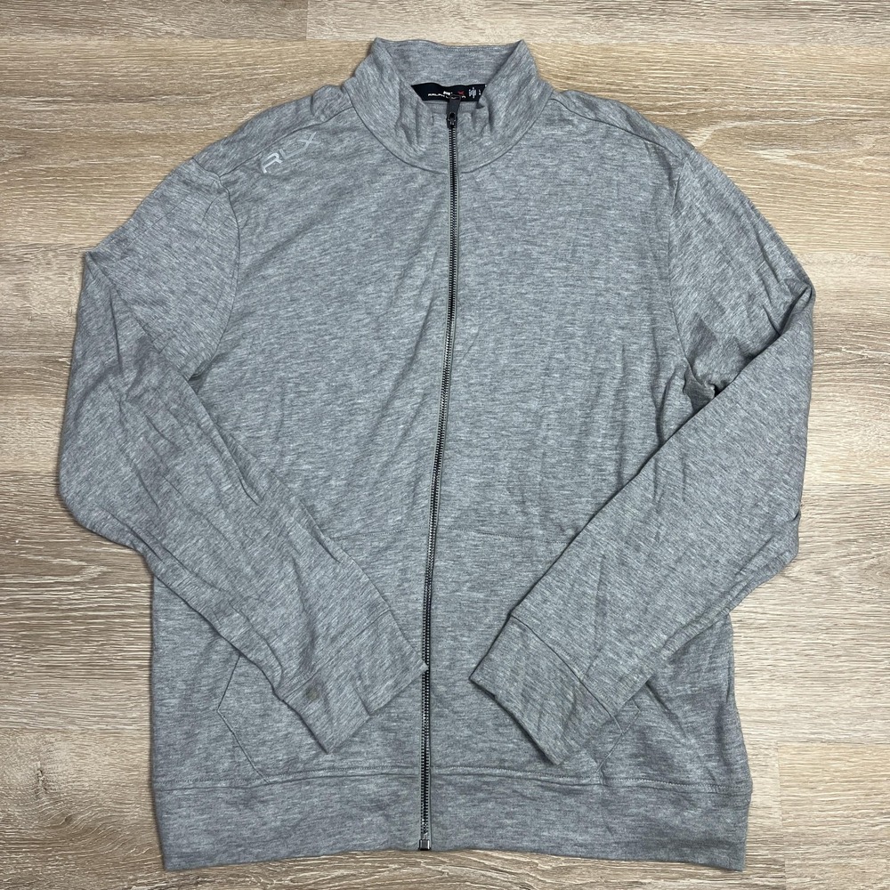 RLX Ralph Lauren Jacket Mens Large Gray Full Zip Lightweight Golf Athletic Top